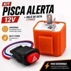 Chave Botao Pisca Alerta Moto Universal + Relé De Pisca Led