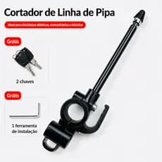 Antena Corta Pipa Moto Anti Cerol 6 Estágios + Trava Capacete Guidão