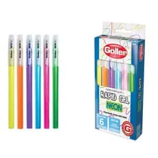 Caneta Esferográfica Rapid Gel Neon Com 6 Unidades Göller