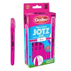 Marca Texto Jotz Stick Rosa Caixa Com 12 Unidades Göller