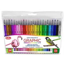 Caneta Hidrográfica Graphic 2.0 Conjunto 24 Cores Göller