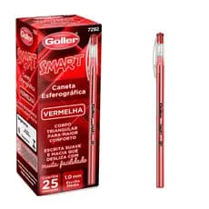 Caneta Esferográfica Vermelha Smart 0.1 mm Caixa 25 Peças
