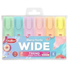 Marca Texto Mini Big Trend 6 Unidades Cores Pastéis-Göller