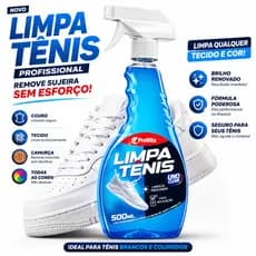 Limpa Tenis Spray Premium 500ML Limpeza Profunda Remove Manchas Sujeira Pesada Couro Tecido Borracha