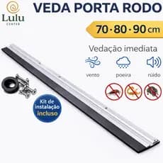 Kit Veda Porta Alumínio Reforçado EVA Rodo 70 80 90cm Anti Poeira Insetos Ruído Vedação Isolante