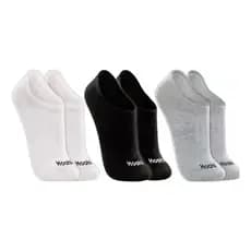 Kit 3 Unidades Meias Hoahi Invisivel Cano Baixo Algodao Masculina Feminina Antiderrapante