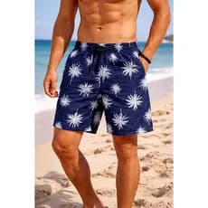 Short Tactel Grosso Masculino Adulto Bermuda Surf Praia Piscina Secagem Rapida Coqueiro Estampa