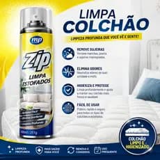 Kit Limpa Estofados Higienizador Seco Zip Remove Sujeira Sofa Banco Carro Tira Mancha Fácil 300ML