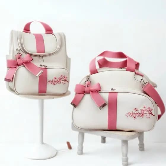 Bolsa Maternidade kit 2 Peças mamãe e bebê Galho e Leão Safari mala e mochila 2 em 1