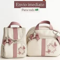 Bolsas Maternidade Peças Bordado Luxo / 2 Peças Safari / Menino/Menina Borboletas mamãe e bebê