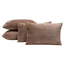 Kit 4 Capas de Almofadas 60cm x 30cm Decorativa Para Sofá e Cama Flannel Canelado - Bariloche