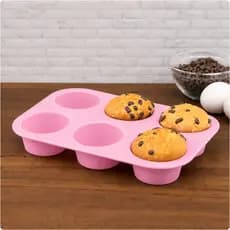 Forma de Silicone Antiaderente para Cupcakes 6 Furos Sobremesa Cozinha