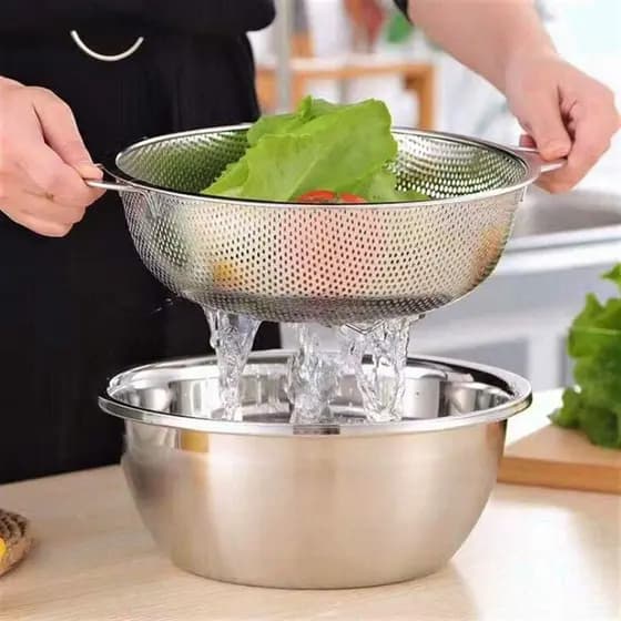 Escorredor De Inox Com Alça 25cm