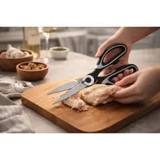 Tesoura De Cozinha Aço Inoxidável Cabo Ergonômico