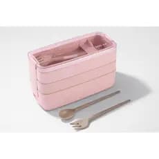 Marmita Lunch Box 900ml com Talheres – Pote Duplo para Almoço  Fitness 3 em 1