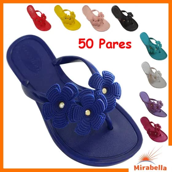 50 Pares Chinelo Rasteirinha Feminino Macios no ATACADO Ótimo para Revenda
