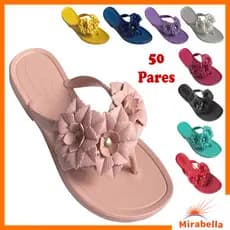 Kit 50 Pares Chinelo Feminino ADULTO Sandálias Revenda Atacado Mirabella