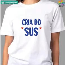 Camiseta Unissex Cria do Sus - [est.1 coração vermelho] Saúde Pública Plus size Envio Imediato