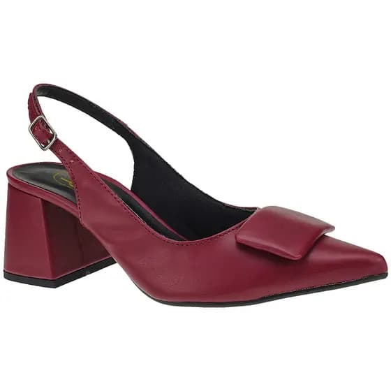 Sapato Social Scarpin Feminino Slingback Enfeite 18203