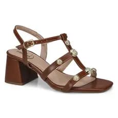 Sandália Feminina Salto Bloco Fivela Aplique ABS Spike 15629