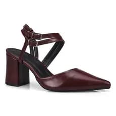 Scarpin Social Feminino Sapato Bico Fino Salto Bloco Confortável Moda 3075