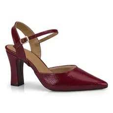 Sapato Feminino Scarpin Bico Fino Salto Bloco Alto Confortável  Moda 8588
