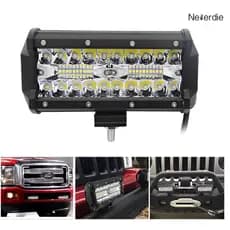 Farol De Barra Alto Potencia 40 LED 120w 12-60V 17cm IP65 Branco Frio