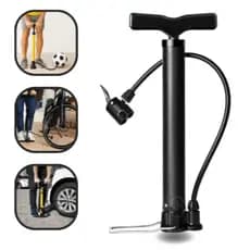 Bomba De Ar Para Encher Pneu De Bicicleta Bike Mtb Speed E Bola Com 3 Bicos E Adaptador