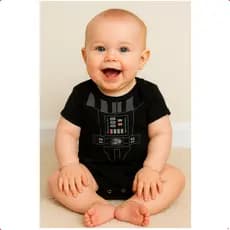 Body Bebê  Darth Vader Star Wars Mesversário Temático Personalizado