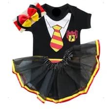 kit Body Bebê Temático Harry Potter  Mesversário Fantasia meninas+ saia tule e laço