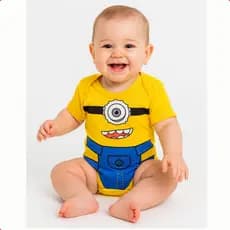 Body bebê mesversário temático minions personagem divertido minion