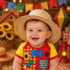 Chapéu de Palha Bebê Infantil Festa Junina Caipira Arraiá São Jõao Fantasia