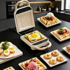 3 em 1 Elétrica Antiaderente Sanduicheira e Waffles/Donuts 650w Grelha Removível Portátil 110V -M9
