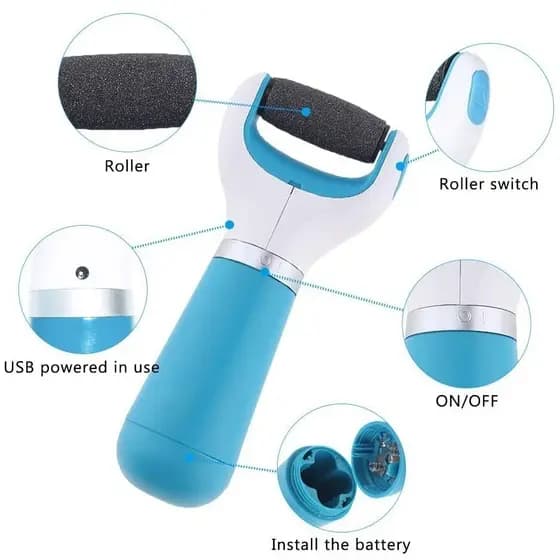 Lixa Pé Elétrica Tira Calo Esfoliador Portátil Pedicure + 1 Refil -E8