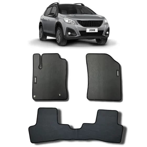 Tapete Automotivo Emborrachado Carro Peugeot 2008 Traseiro Inteiriço 2015 a 2025