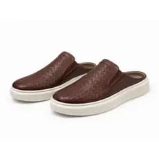 mule masculino  tênis calce facil slip on sola alta casual iate calcanhar aberto trançado