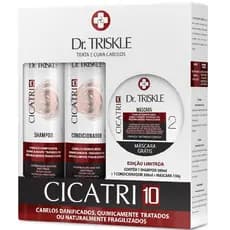 Kit Dr. Triskle Cicatri 10 Shampoo 300ml Condicionador 300ml Máscara Reparação Cicatrização 150g