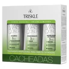 Kit Dr. Triskle Mais Q Onda Cacheadas Shampoo 300ml Condicionador 300ml Modelador Finalizador 300g