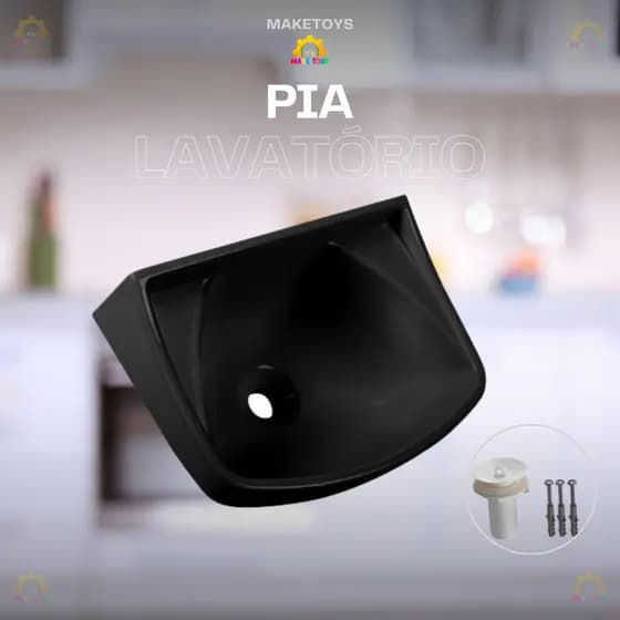 Pia Lavatorio Cuba Pequena Plastico Banheiro Cozinha Lavabo Com Valvula Suporte Kit Fixacao Luconi