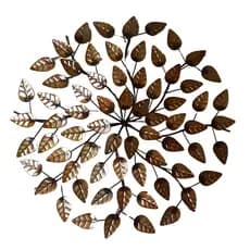 Mandala Folhada Envelhecida 60cm Fabricada Em Ferro