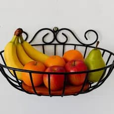 Fruteira de parede artesanal de ferro