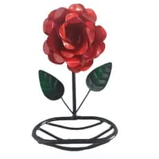 Saboneteira em ferro com rosa de cores variadas