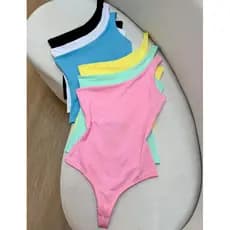 Body Blusa Mula Manca Um Ombro Malha Dupla Alta Qualidade