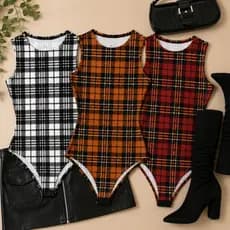 Body Blusa Xadrez Regata Forro Duplo São João