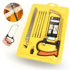 Serra Mágica Kit de Arco e Lâminas Tico Tico Diamantada e Serrote Multifuncional Corta Madeira Metal