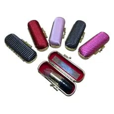 Conjunto De 2/6/12 Pçecas Porta Batom Com Espelho De Bolsa Portátil