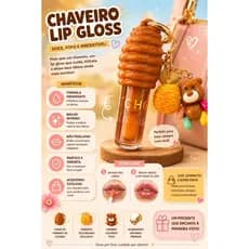 Honey Lip Gloss Chaveiro Fofo Brilho Labial  Lip Gloss Kawaii Honey Lip Gloss Gloss Premium