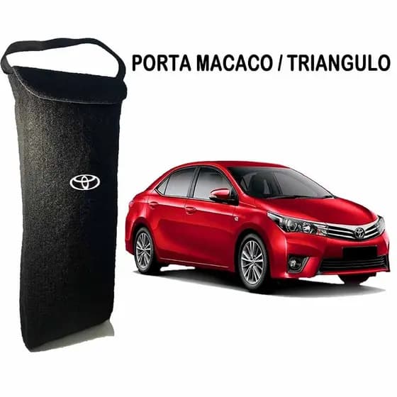 Capa Bolsa Porta Macaco Triangulo Toyota Ferramenta Automotivo Carro Carpete Preto