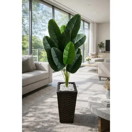 Planta Artificial  com Vaso  Decoração Moderna para Sala e Varanda (Super Realista)