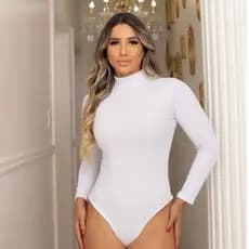 Body Cacharrel de Manga Longa e Gola Alta
